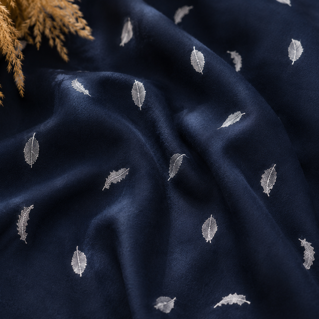 Leaf Printed Cotton Unstitched Co-Ord Set Fabric