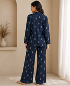 Leaf Printed Cotton Unstitched Co-Ord Set Fabric