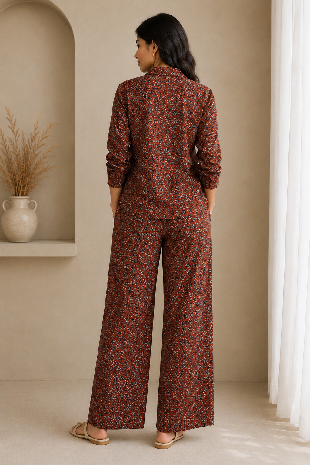 Printed Cotton Unstitched Cord Set Fabric