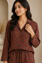 Printed Cotton Unstitched Cord Set Fabric