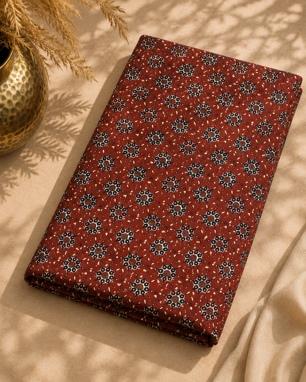 Printed Cotton Unstitched Cord Set Fabric