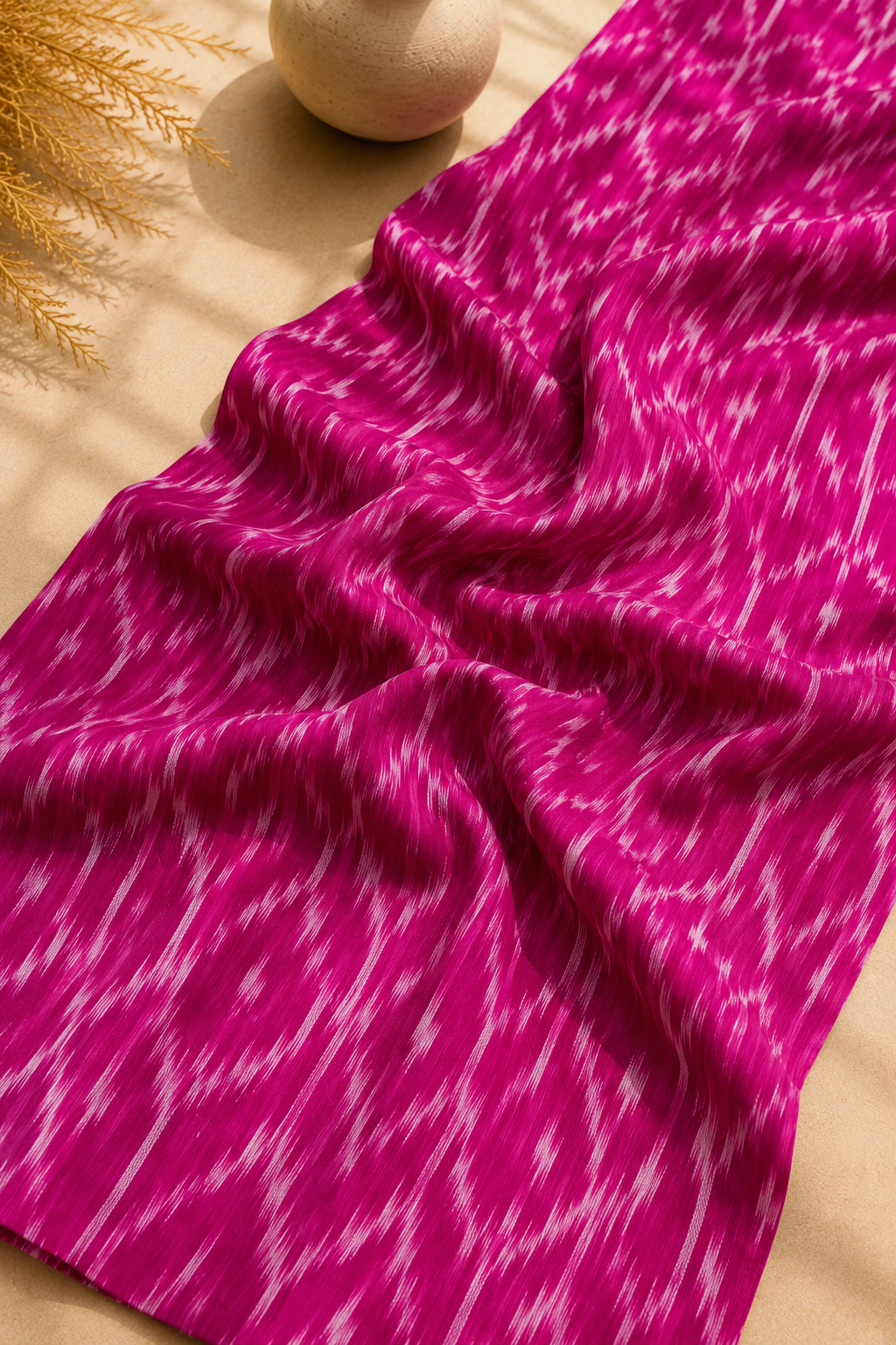 Ikat Printed Cotton Unstitched Cord Set Fabric