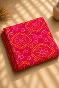 Rani Pink Bandhani Printed Premium Cotton Unstitched Fabric