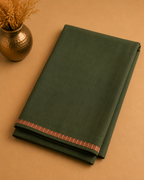 Olive Green Banarasi Tissue Georgette Heavy Embroidered Unstitched Suit Fabric Set With Designer Printed Dupatta & Bottom